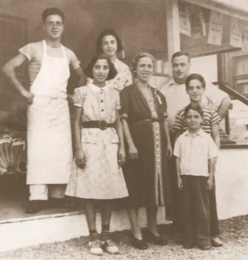 The Cubellis family outside the restaurant in the early years