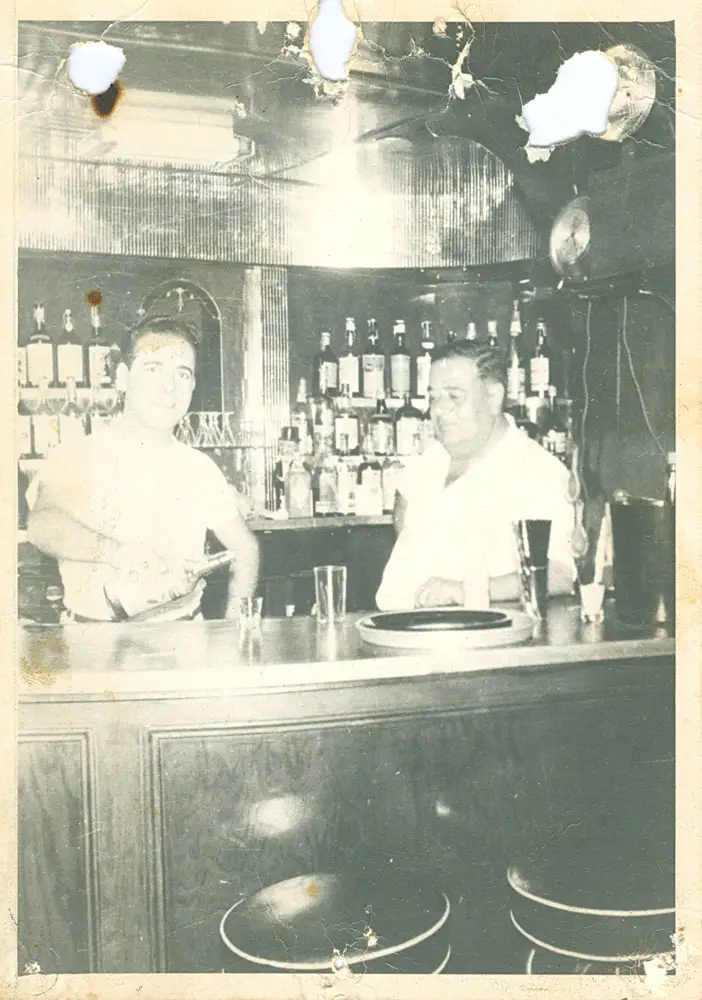 Behind the bar in the early days of Mezza Luna